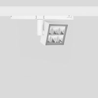 Prožektorius LED 25W IP20 3000K 1505lm į 3F bėgelį 95x95mm H-100mm 46/52 laipsnių asimetrinis dimeriuojamas baltos matinės spalvos DALI EUROSTANDARD-PLUS - BEGA