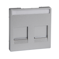Cen.pla.MJack 2g+lab.TPm alu SysM, MTN4564-0460, WIRING DEVICES, MERTEN, SYSTEM M COLOURS (T1) - SCHNEIDER ELECTRIC (pavadinimas tikslinamas)