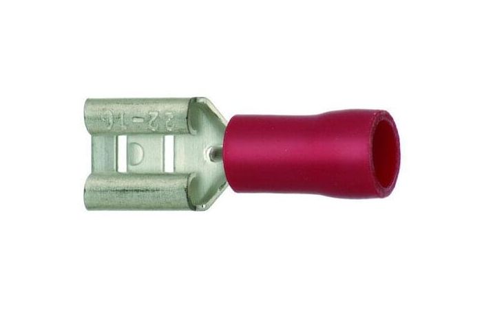 Antgalis izoliuotas 0.5-1mm2 raudonas (plokštieji lizdai 2.8x0.5) PFSHI [100] - PROTEC