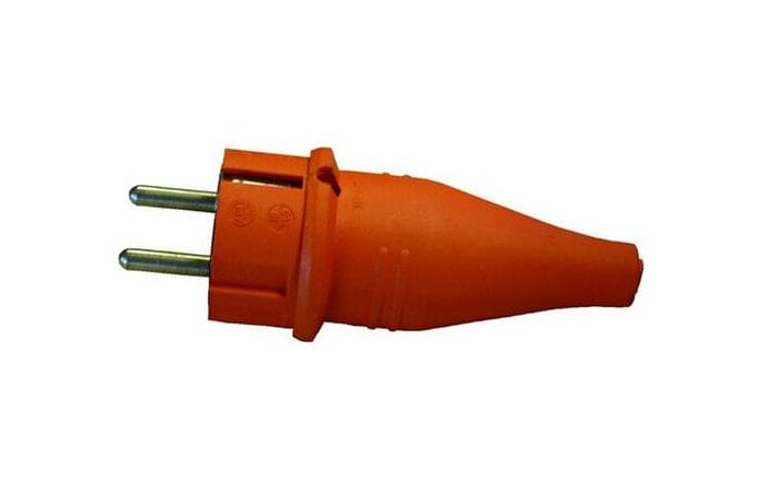 Kištukas a/k guminis su įžeminimu oranžinis 16A/250V PGSSO - PROTEC