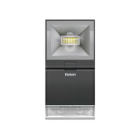 Prožektorius LED 10W IP55 3000K 840lm juodas su judesio jutikliu THELEDA S10WBK - THEBEN