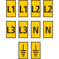 Markiruotė "L1, L2, L3, N, PE" laidui užspaudžiama 1.5-2.5mm2 WIC2 [pak. po 200 vnt.] - HELLERMANN TYTON