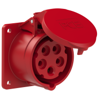 Lizdas CEE į/l 5P 16A 400V IP44 tiesus [75x75] - PCE