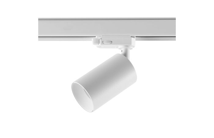 Prožektorius 1x7.5W GU10 į 3F bėgelį D-60mm H-134mm baltos spalvos CAN - DEKO LIGHT