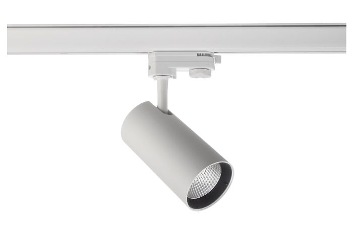 Prožektorius LED 10W 3000K 915lm į 3F bėgelį D-70mm H-140mm baltos spalvos HORUS - DEKO LIGHT