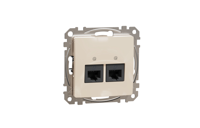 Lizdas kompiuterinis p/t dvigubas RJ45 Kat.6A UTP be rėmelio dramblio kaulo spalvos SEDNA DESIGN - SCHNEIDER ELECTRIC