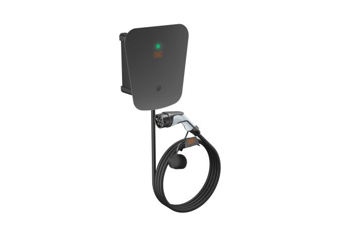 Stotelė įkrovimo montuojama 11kW 16A 400V T2 su kabeliu 5m (nustatoma iki 22kW) su raktu Key juoda WB AC BL KS - OBO BETTERMANN