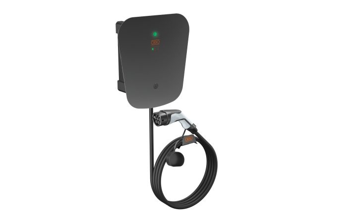 Stotelė įkrovimo montuojama 11kW 16A 400V T2 su kabeliu 5m (nustatoma iki 22kW) su raktu ir viršįt. apsauga Key Protect juoda WB AC BL KS SPD - OBO BETTERMANN