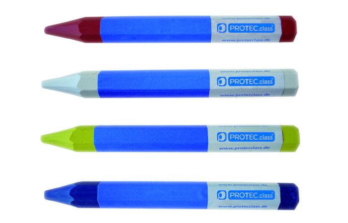 Kreida mėlyna sausam/drėgnam: medžiui, popieriui, metalui, plastikui, akmeniui PSKBL [pak. po 12 vnt.] - PROTEC