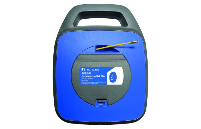 Rinkinys įtraukiklis 50m 3.0mm, geltonas su rite, kojinėmis, antgaliais, sujungikliais PKE50 - PROTEC