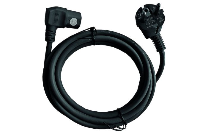 Kabelis maitinimo 3m H05VV-F 3x1 SCHUKO - C13 kampinis juodas PKGZLW 310-3S - PROTEC