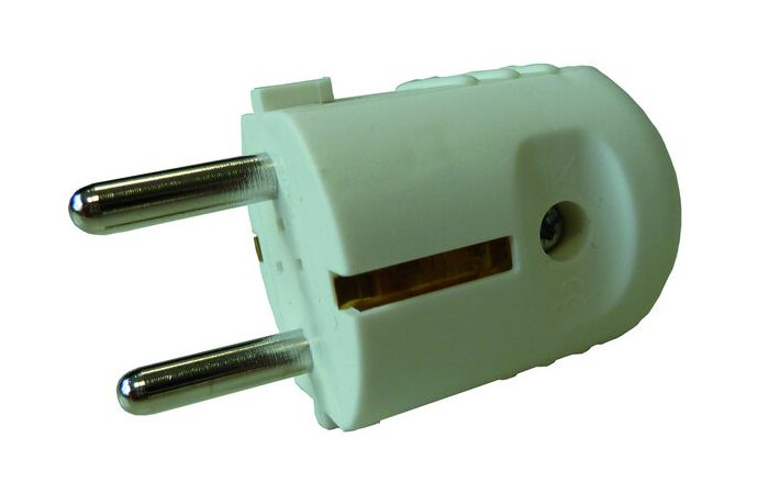 Kištukas a/k plastikinis su įžeminimu 16A/250V IP20 baltas SCHUKO PSSTK13 - PROTEC
