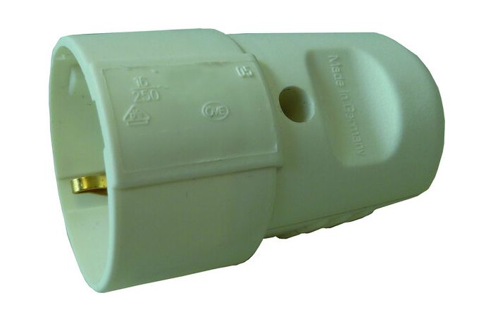 Lizdas a/k SCHUKO su įžeminimu 3x2.5mm2 16A/250V IP20 baltas PSKU17 - PROTEC