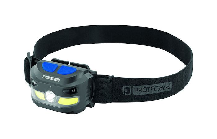 Žibintuvėlis ant galvos LED 5W/4W IP54 260lm įkraunamas 4val. 3.7V/1.200mAh su kabeliu PLEDKL - PROTEC