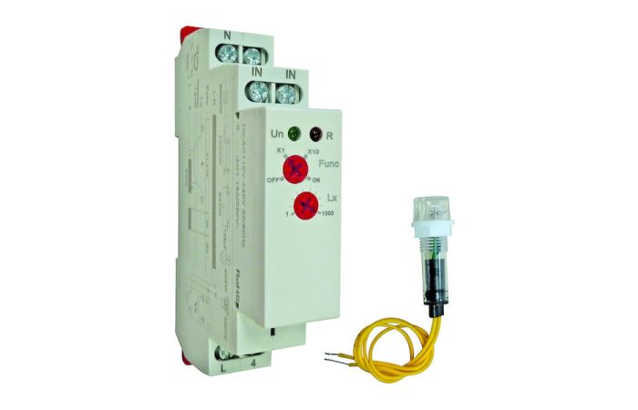 Relė foto 16A 1-10000 lux 1 modulio su išnešamu jutikliu PDSL10000LX - PROTEC