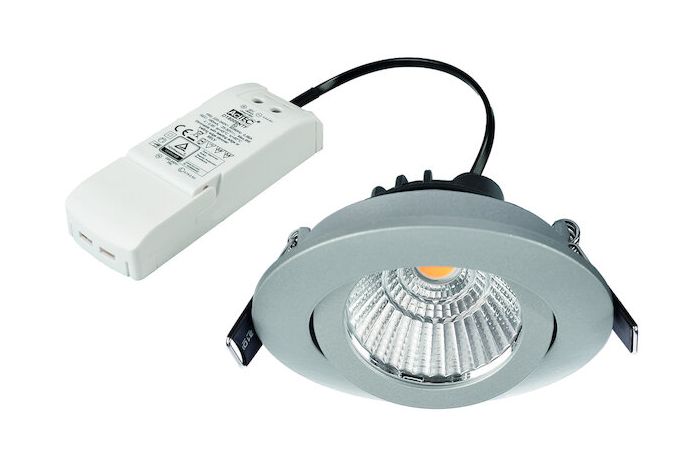 Šviestuvas į/l LED 8.5W IP20 3000K 640lm D-82mm H-41mm sidabrinės spalvos PLEDEDS - PROTEC