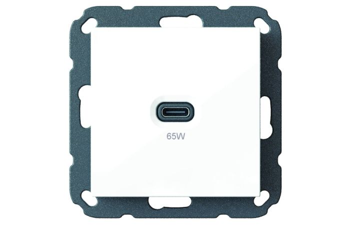 Lizdas p/t USB C 65W be rėmelio baltos spalvos PUSBL65 - PROTEC