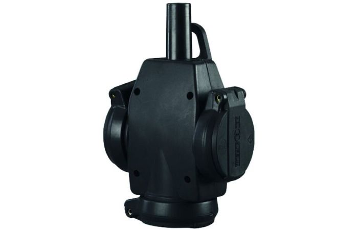 Lizdas a/k (šakotuvas) trigubas 3x2.5mm2 3P 16A 230V IP54 guminis PVGK - PROTEC