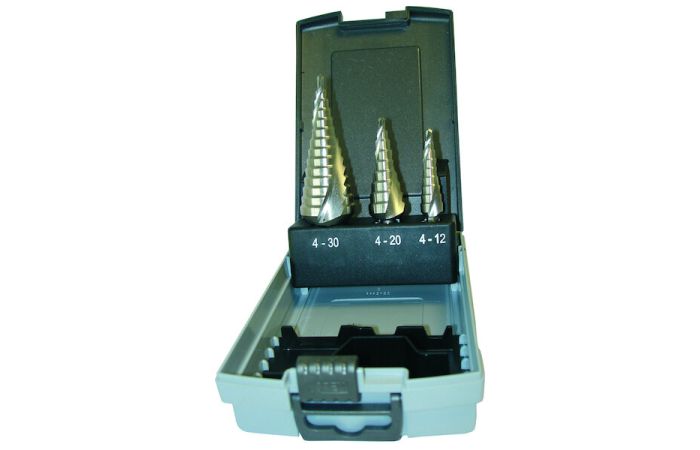 Rinkinys grąžtų pakopinių M4-M12, M4-M20, M4-M30 PSTBS (freza) [rinkinyje 3 vnt.] - PROTEC