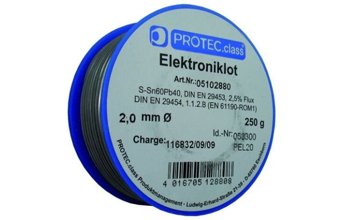 Lydmetalis 2.0mm 250g Sn60/Pb40 su fliusu PEL20 - PROTEC