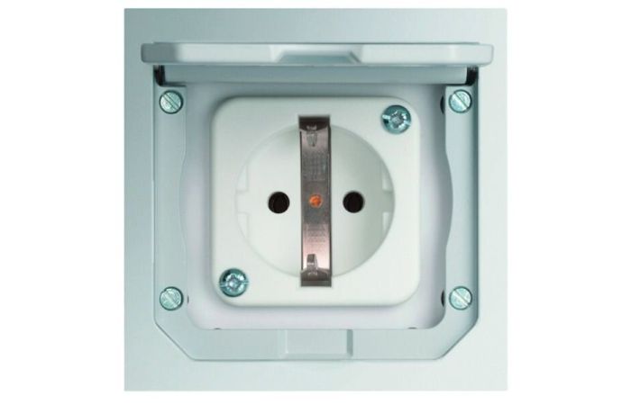 Lizdas su dangčiu grindims 1 vietos 94.5x94.5x55mm su 1xSCHUKO termoplastas IP41 PESB1 - PROTEC