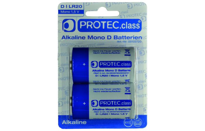 Elementas galvaninis šarminis LR20 C 1.5V Alkaline PBAT D [pak. po 2 vnt.] - PROTEC