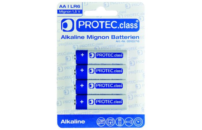 Elementas galvaninis šarminis LR6 AA 1.5V Alkaline PBAT AA [pak. po 4 vnt.] - PROTEC