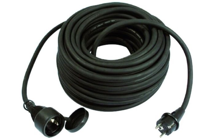 Ilgiklis 5m 1 lizdo H05RRF 3x1.5 guminis juodas PGVL 315-5S - PROTEC