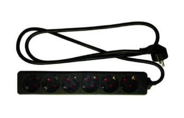 Ilgiklis 1.4m 6 lizdų su įžeminimu Juodas PTSD 615-15 BR/KS/A - PROTEC