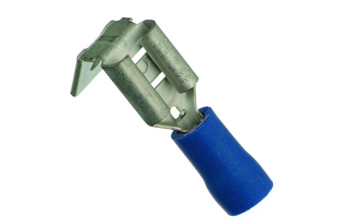 Antgalis izoliuotas 1.5-2.5mm2 mėlynas (plokštieji lizdai 6.3x0.8 su užlenk) PFSHIA [100] - PROTEC