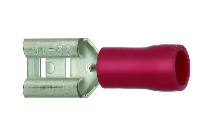 Antgalis izoliuotas 0.5-1mm2 raudonas (plokštieji lizdai 2.8x0.5) PFSHI [100] - PROTEC
