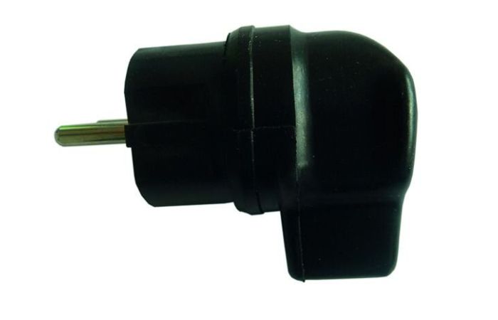 Kištukas a/k kampinis guminis su įžeminimu 16A IP44 juodas SCHUKO PVGWS - PROTEC