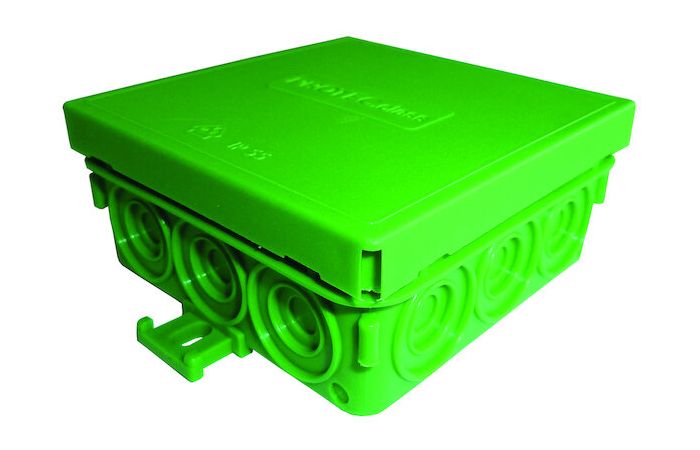 Dėžutė v/t [85x85x37] IP55 tuščia žalia be halogenų PFRAD 8585 GR - PROTEC
