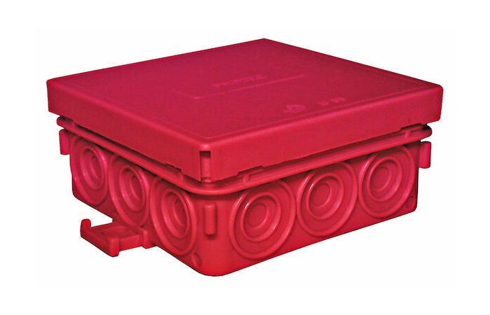 Dėžutė v/t [85x85x37] IP55 tuščia raudona be halogenų PFRAD 8585 ROT - PROTEC