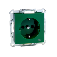 Lizdas p/t SCHUKO su apsauga nuo vaikų užspaudžiami kontaktai žalios spalvos 16A 250V System M - SCHNEIDER ELECTRIC