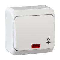 Mygtukas v/t viengubas su pašvietimu ir simboliu "Skambutis" baltos spalvos 10A 250V AC Prima - SCHNEIDER ELECTRIC