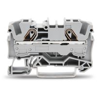 Gnybtas 6mm2 7.5mm 2 laidams pilkas ant DIN bėgelio Push-in CAGE CLAMP kontaktai - WAGO