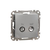 Lizdas p/t TV/SAT galinis be rėmelio varžtiniai kontaktai aliuminio spalvos 4dB SEDNA DESIGN - SCHNEIDER ELECTRIC