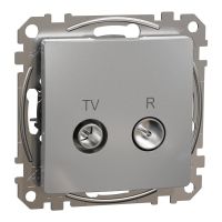 Lizdas p/t TV/R galinis be rėmelio varžtiniai kontaktai aliuminio spalvos 4dB SEDNA DESIGN - SCHNEIDER ELECTRIC