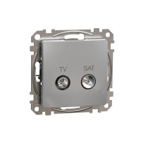 Lizdas p/t TV/SAT tarpinis be rėmelio varžtiniai kontaktai aliuminio spalvos 10dB SEDNA DESIGN - SCHNEIDER ELECTRIC