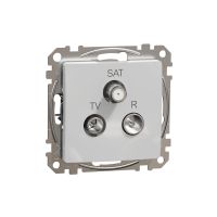 Lizdas p/t TV/R/SAT galinis be rėmelio varžtiniai kontaktai aliuminio spalvos 4dB SEDNA DESIGN - SCHNEIDER ELECTRIC