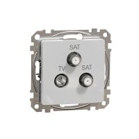Lizdas p/t TV/SAT/SAT individualus varžtiniai kontaktai aliuminio spalvos 2dB SEDNA DESIGN - SCHNEIDER ELECTRIC
