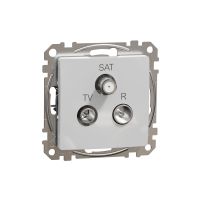 Lizdas p/t TV/R/SAT tarpinis be rėmelio varžtiniai kontaktai aliuminio spalvos 10dB SEDNA DESIGN - SCHNEIDER ELECTRIC