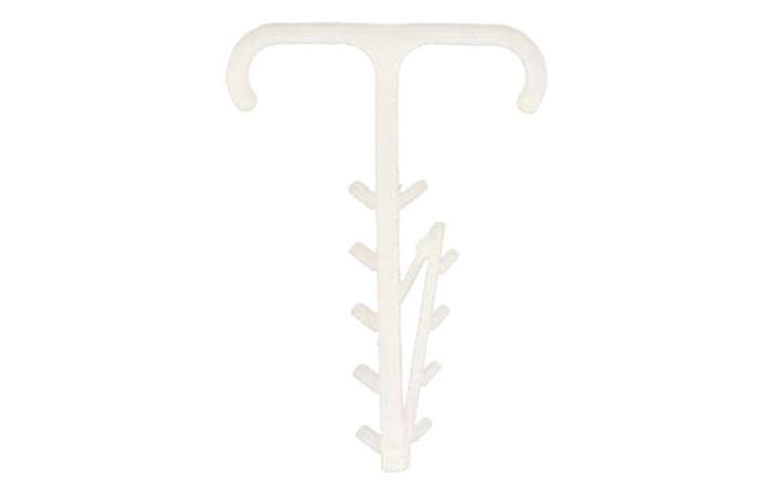 Laikiklis kabelio dvigubas įkalamas 6-7mm plokščiam kabeliui (YDYP 3x2.5) baltas [pak. po 100 vnt.] - TRYTYT