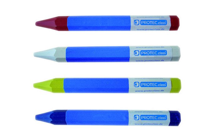 Kreida mėlyna sausam/drėgnam: medžiui, popieriui, metalui, plastikui, akmeniui PSKBL [pak. po 12 vnt.] - PROTEC