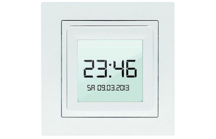 Jungiklis žaliuzių su astronomine laiko rėle p/t 5A 250V liečiamas ekranas baltas PRLATZSU - PROTEC