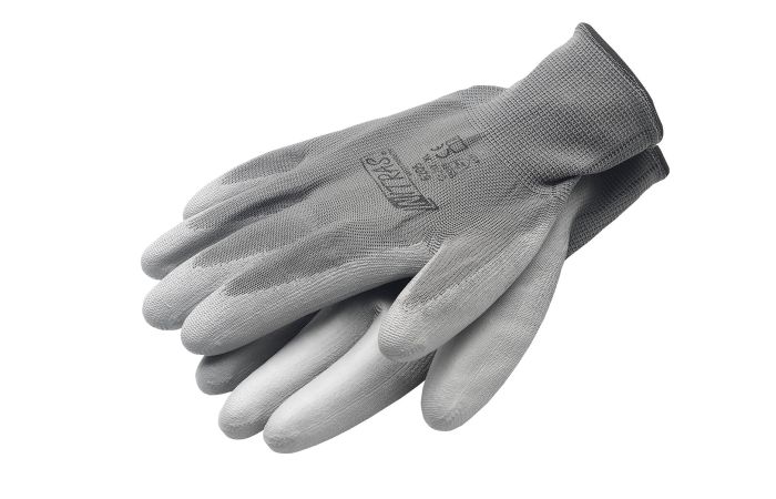 Pirštinės lygios, dengtos poliuretanu, pilkos 10/XL dydis itin plonos [pora] - CIMCO