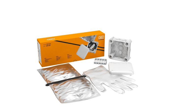 Dėžutė v/t [114x114x57] IP66 pilka su užliejimo derva T60hars - OBO BETTERMANN