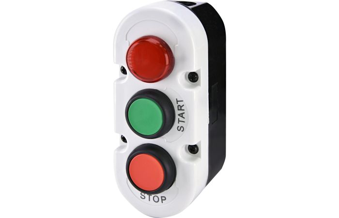 Postas valdymo 2 mygtukų 1no+1nc + LED 230V AC ESE3-V8 - ETI