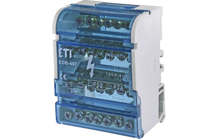 Gnybtas paskirstymo 125A 4x(5x1.5-6mm2, 2x6-16mm2) EDB-407 - ETI